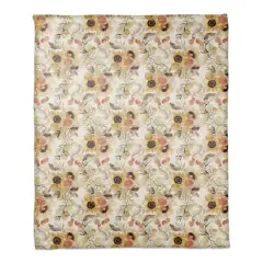 Fall Sunflowers Coral Fleece Blanket