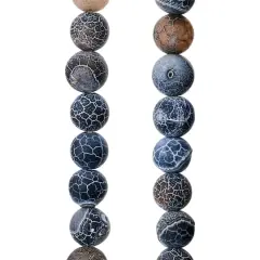 Black Crackled Agate Round Beads, 8mm by Bead Landing&trade;