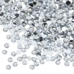 John Bead Acrylic Round Flat Back Rhinestones, 4mm Crystal