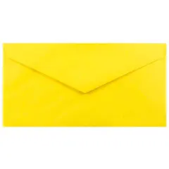JAM Paper 3.875" x 7.5" Brite Hue Monarch Envelopes, 50ct. Yellow