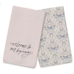 Welcome to Our Beginning Tea Towel Set Cream