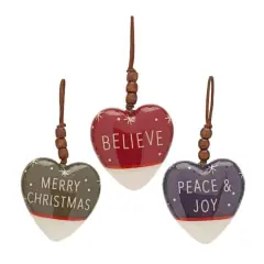 12 Pack 4.75" Heart Plastic Ornaments
