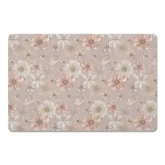 Watercolor Florals Floor Mat Blush