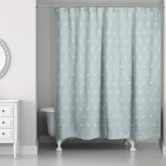 Plus Shower Curtain White on Blue