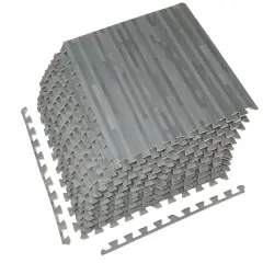 Sorbus 24" Interlocking Floor Tile Mats, 12ct. Gray