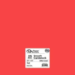 PA Paper&trade; Accents 12" x 12" 65lb. Smooth Cardstock, 25 Sheets Red