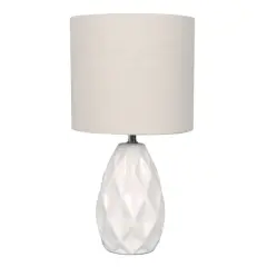 14.5" White Table Lamp with Natural Fabric Shade by Ashland&reg;