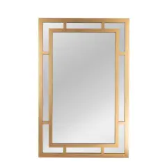 Hello Honey&reg; 40" Geometric Art Deco Glass Wall Mirror Gold
