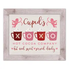 Cupids Hot Cocoa Western White Framed Print