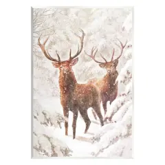 Stupell Industries Elks Snowy Forest Wildlife Wall Plaque Art