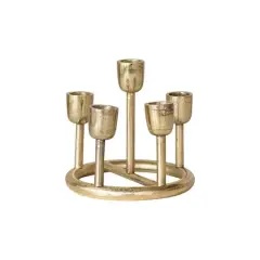 Hello Honey&reg; 5.5" Gold Finish Aluminum Advent Taper Candleholder