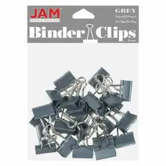 JAM Paper 3/4" Gray Binder Clips, 50ct.