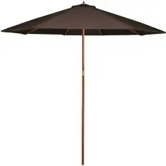 8.5ft. Outdoor Patio Market Umbrella with Wooden Pole Brown