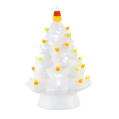 12" White LED Illuminated Halloween Tree
