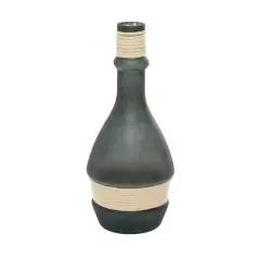 16" Green Contemporary Glass Vase