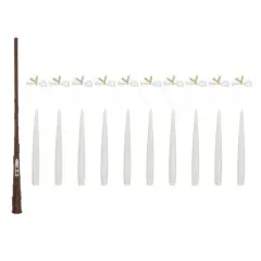 10ct. Warm White Flickering LED Hanging White Candles with Remote by Ashland&reg;
