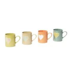 Hello Honey&reg; 14oz. Handmade Stoneware Mug Set with Wax Relief Heart