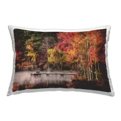 Stupell Industries Autumn Dock Landscape Decorative Printed Throw Pillow