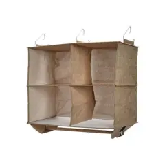 Household Essentials 19" 4-Pocket Wide Organizer Brown