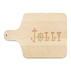 17" Jolly Ship Wheel & Hook Maple Paddle Cutting Board