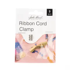 John Bead Must Have Findings 13mm Ribbon Cord Clamps, 3ct. Gold