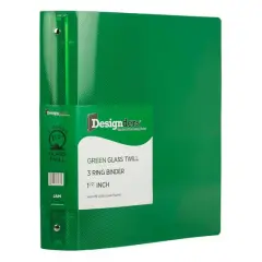JAM Paper 1.5" Glass Twill Plastic 3-Ring Binder Green