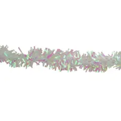50ft. Iridescent White Plush Tinsel Christmas Garland