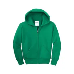 Port & Company&reg; Youth Core Fleece Full-Zip Hooded Sweatshirt Kelly