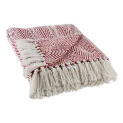 DII&reg; Barn Red Herringbone Stripe Throw