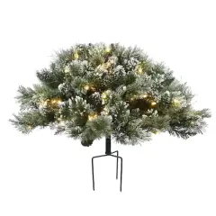 36" Glittery Bristle&reg; Pine Urn Filler with Battery Operated LED Lights