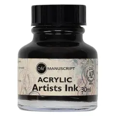 Manuscript Acrylic Artists Sepia Dip Pen Ink, 30mL