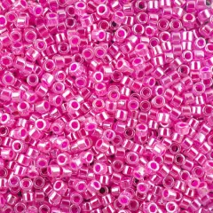 John Bead 11/0 Miyuki Delica Glass Seed Beads, 5g Fuchsia Crystal Ceylon Line Dyed