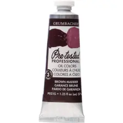Grumbacher&reg; Pre-Tested Professional&reg; Oil Color Paint, 37mL Brown Madder