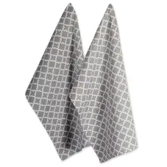 DII&reg; Lattice Dishtowels, 2ct. Gray