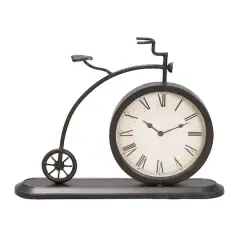 19" Black Metal Vintage Bicycle Clock