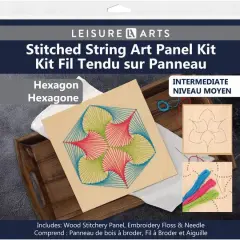 Leisure Arts&reg; Intermediate Hexagon Stitched String Art Panel Kit