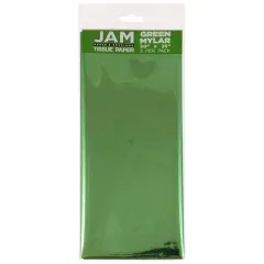 JAM Paper Mylar 20" x 26" Tissue Paper, 3ct. Green Mylar