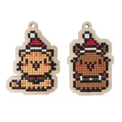 Wizardi Diamond Painting Kit Christmas Kittens