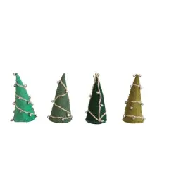 Hello Honey&reg; 4.5" Bells & Jute Handmade Wool Felt Tree Set
