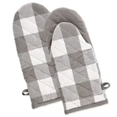 DII&reg; Buffalo Check Oven Mitts, 2ct. Gray