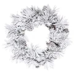 36" Flocked Atka Christmas Wreath
