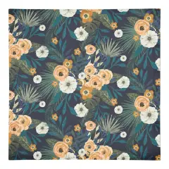 Tropical Floral Cotton Twill Napkin Navy