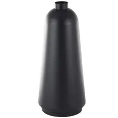 Black Metal Vase with Narrow Opening