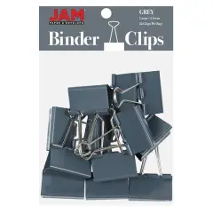 JAM Paper 1.5" Binder Clips, 12ct. Gray