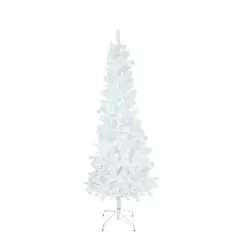 7.5ft. Unlit White Glimmer Pencil Spruce Artificial Christmas Tree