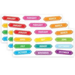 Ashley Productions Months of the Year Magnetic Die-Cut Timesavers & Labels, 3 Packs of 12