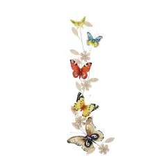 Multi Colored Butterfly Metal Outdoor Wall Accent