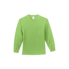 Port & Company&reg; Tall Long Sleeve Essential Pocket T-Shirt Lime