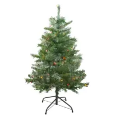 4ft. Pre-Lit Mixed Cashmere Pine Artificial Christmas Tree, Multicolor Lights