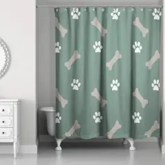 Bones & Paws Shower Curtain Sage